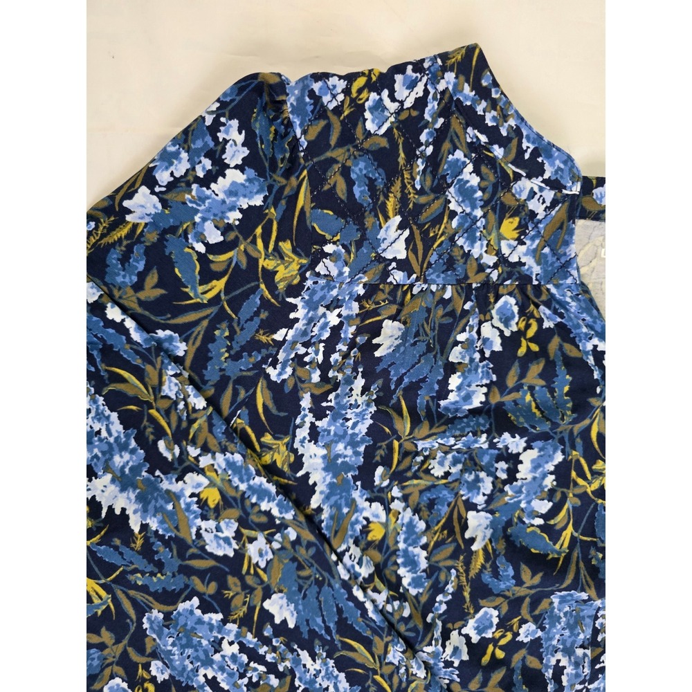 Lands End Womens 2X Blue Floral Tencel Modal Henley Long Sleeve Blouse Top NWT - Picture 6 of 16
